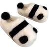 YUYAKESHI Cute Panda Non-Slip Winter Room Shoes, Fluffy, Warm, Soft, and Comfortable for Indoor Use (Non-Wrapped Ankle, Sizes 25-25.5cm)