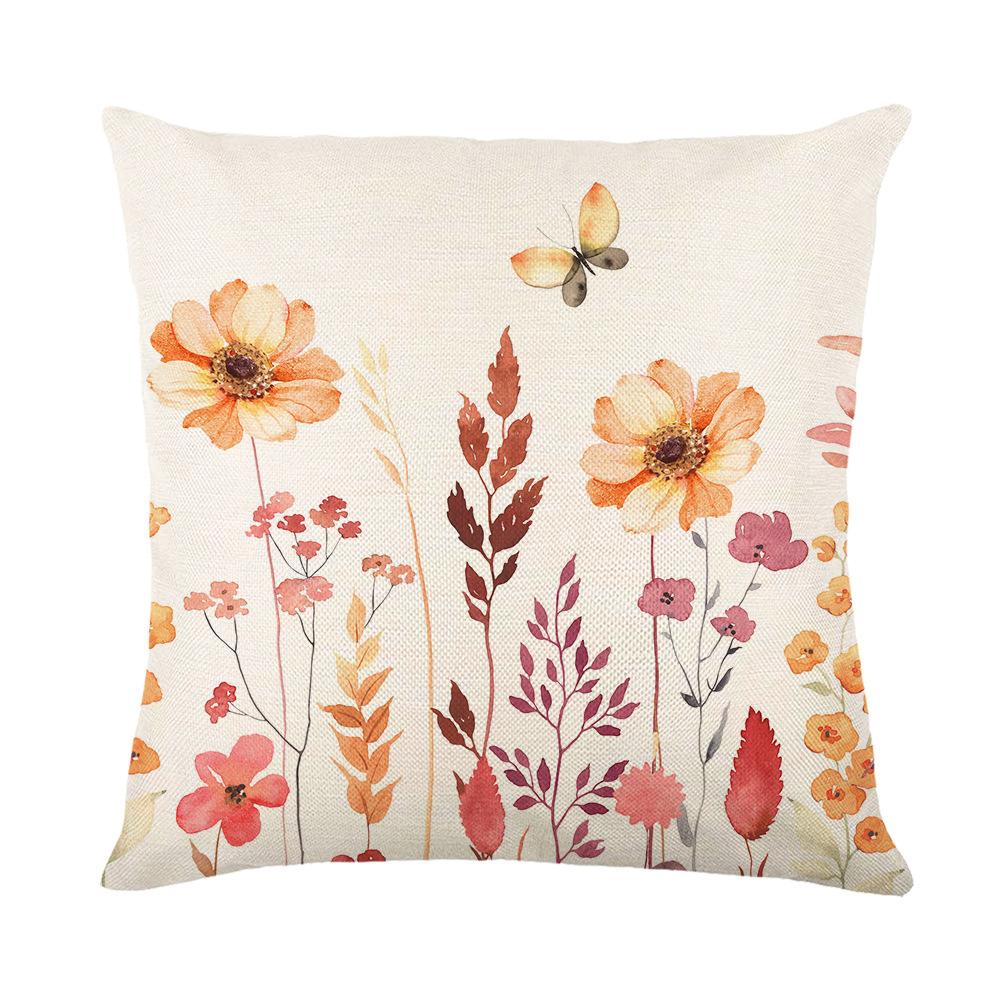 Autumn Letter Print Pillow Cover Plant Flower Home Living Room Sofa Cushion Cover Bedroom Pillow Cover