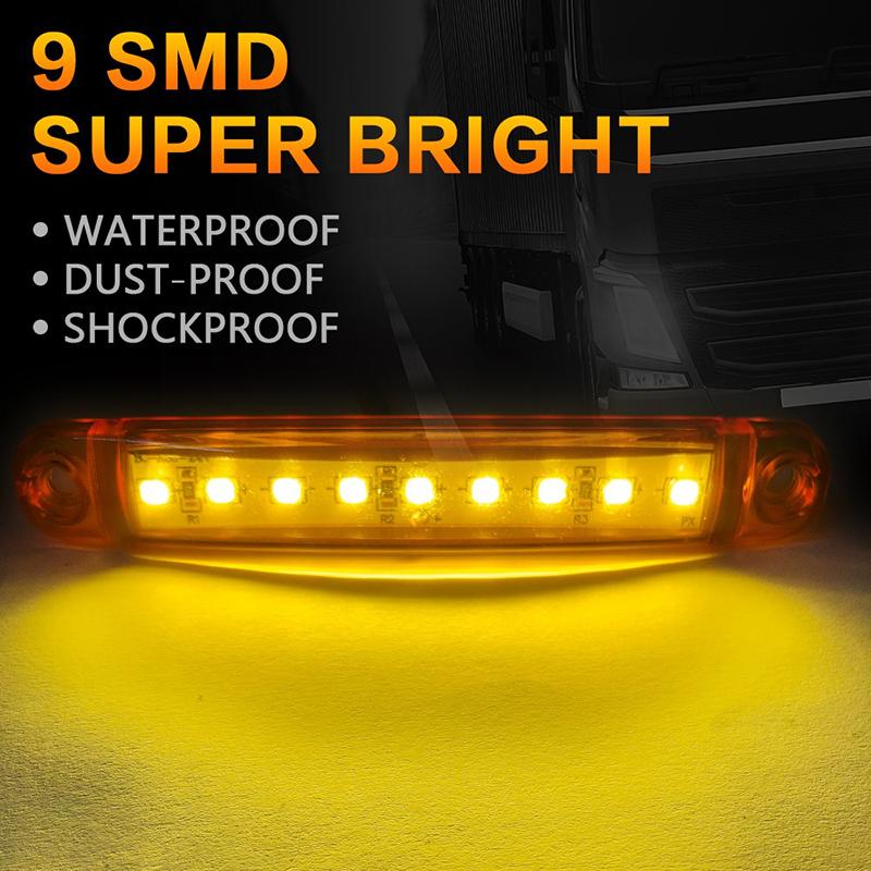 Truck Side Light Warning Car Light 12V24V Wide Voltage 9 Led Truck Side Light Signal Light Show Width Light