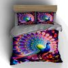 Bunt, Pfau, Geometrisch Bettwäsche Bettbezüge Bettbezüge Kissenbezüge Geschenke (1 * Bettbezug 2 * Kissenbezüge, ohne Bettdecke)