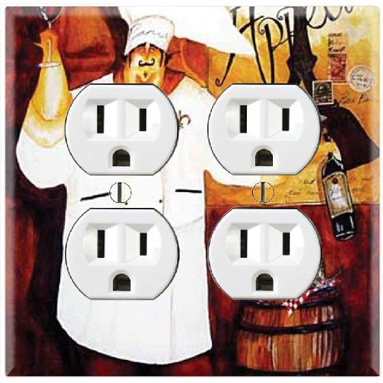 Graphics Wallplates - Bon Appetite Fat Chef- Toggle Outlet Combo Wall Plate Cover