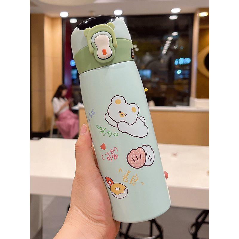 Large Capacity Thermos Cup Primary School Girls Water Cup with Straw Good-looking Maternity Cute Portable Children Cup