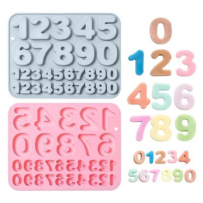 Silicone Number Mold,0-9 Number Chocolate Mold,Reusable Numbers Mold,Happy Birthday Cake Decorations Cupcake Baking Mold