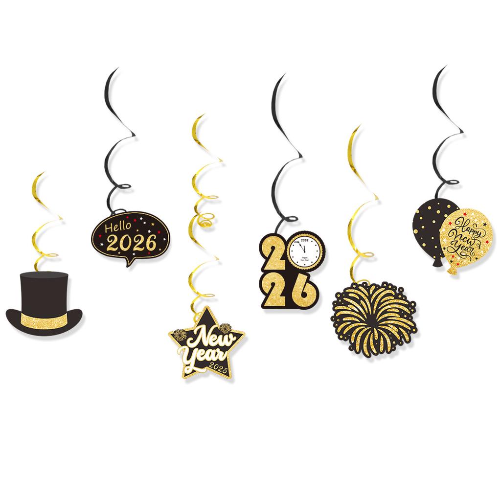 New Year'S Day Theme Party Spiral Pendant New Year'S Eve Ball Decoration Arrangement Vortex Pendant