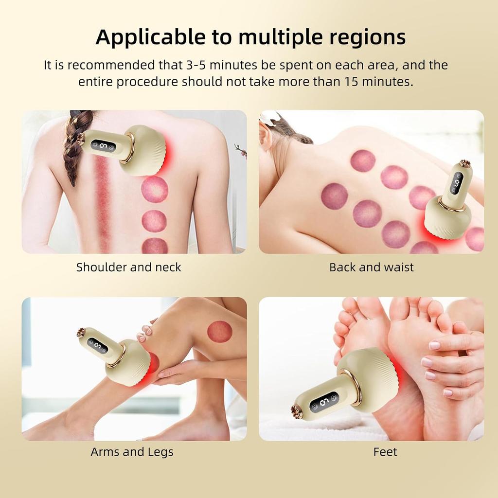 Electric Cupping Device, 4-in-1 Cupping Device, Electric Infrared with 9 Gears, Electric Guasha Device, Cupping Set for Pain Relief
