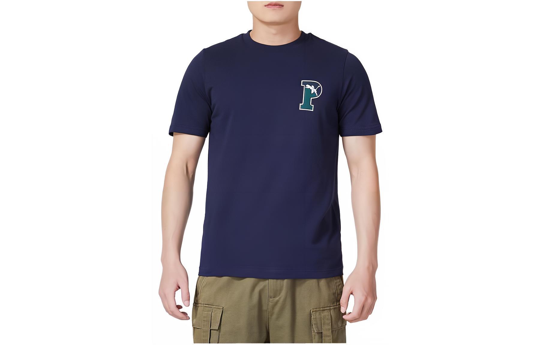 PUMA T Shirts Men s Blue Crew Neck Moderate Straight Fit 680276-06 S