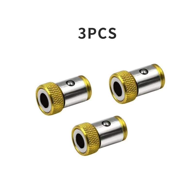 

3 шт. Магнитный держатель бит Сплав Электрическое магнитное кольцо Держатель головки биты отвертки Магнетизатор с защитой от коррозии для биты золотой