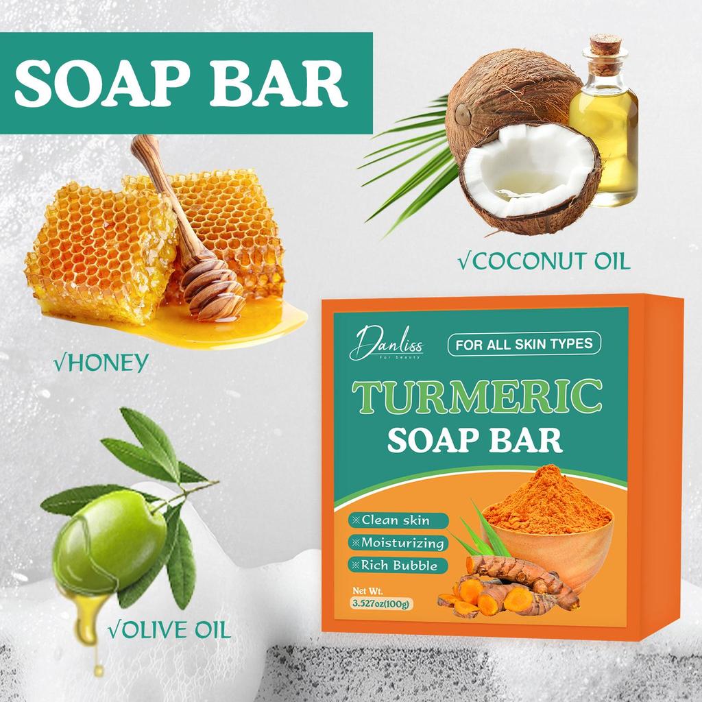 Kurkumové mýdlo - hloubkové čištění a hydratace pleti, odstraňuje nečistoty, přebytečný maz a jiné nečistoty - šetrné pro všechny typy pleti, 100 g