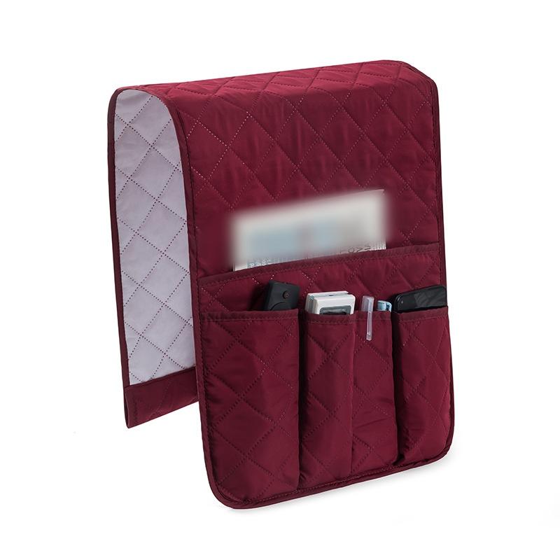 

1PC Sofa Armrest Organizer with 5 Pockets and Cup Holder Tray Couch Armchair Hanging Storage Bag for TV Remote Control Cellphone бордовый