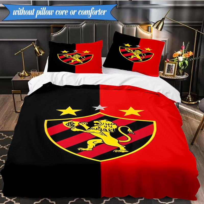 Football Club Emblem lion 3pcs K-pop music group Bedding set,Ideal for Bedroom, Dormitory,Including Duvet Cover And 2pcs Pillowcases,Fan gifts