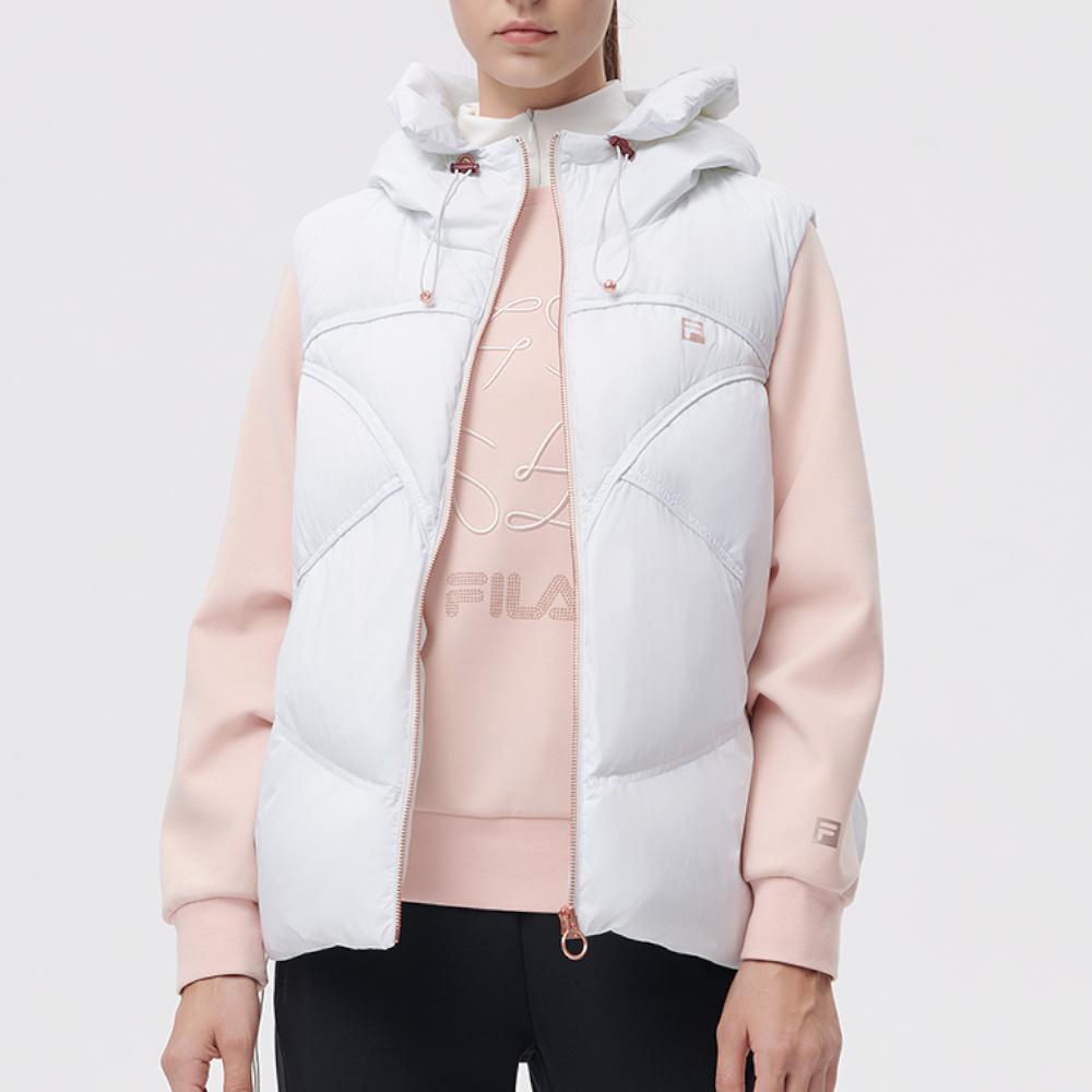 New FILA Athletics Down Vest Women's Raw White A11W141908F-WT