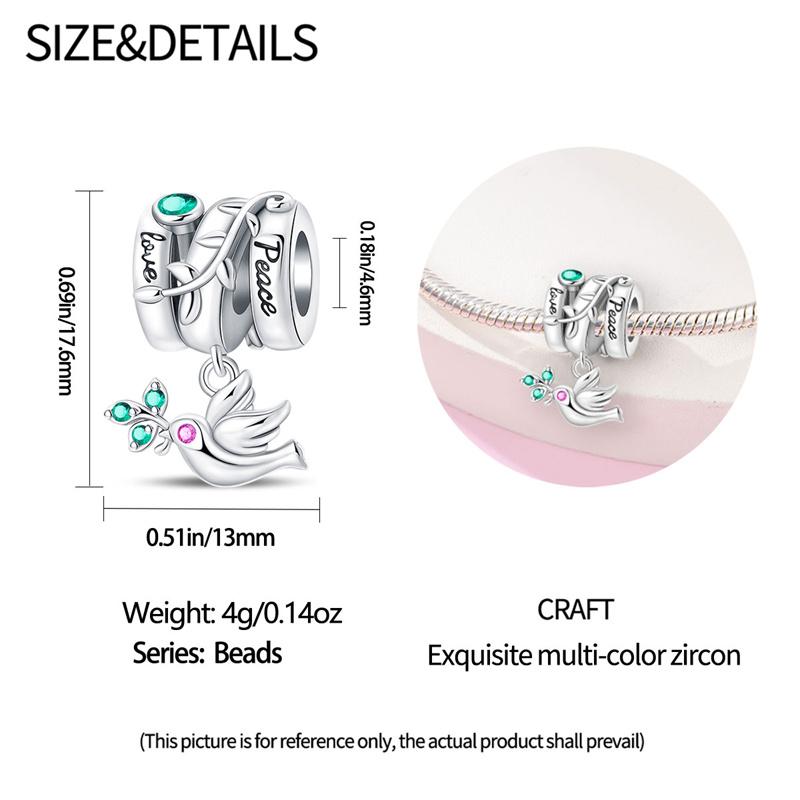 Original Copper-Plated Angel Of Peace And Hope Pendant Fit Pan Snake Bone Bracelet Diy Bead Women Jewelry Birthday Gift