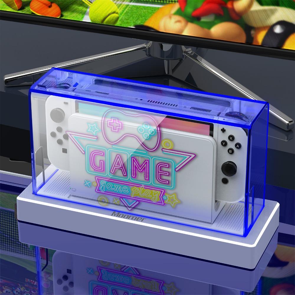 Průhledné ochranné pouzdro, kryt proti prachu pro Nintendo Switch/OLED Host Shell, světelný kryt, základna NS Games Accessories