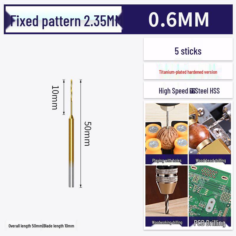 2.35mm Shank High-Speed Steel Micro Twist Drill for Woodworking and Amber Drilling