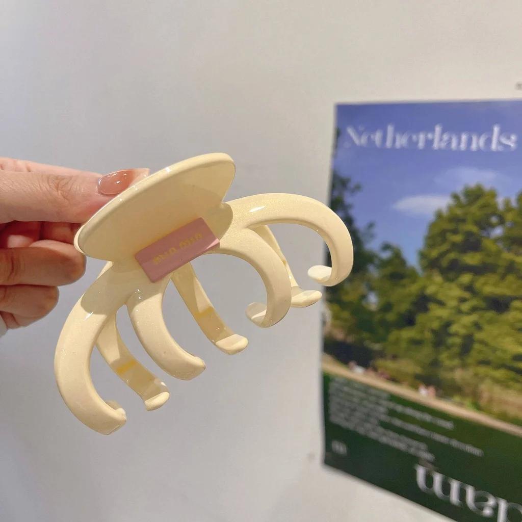 

Акриловая тыква большая заколка для волос для женщин зажим-краб элегантный зажим-акула милый зажим для волос для девочки Plastic