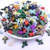Pack of 19 Crystal Crosses Charm Holeless Design Natural Energy Enhancers for Meditations Home Office Desk Decors Craft