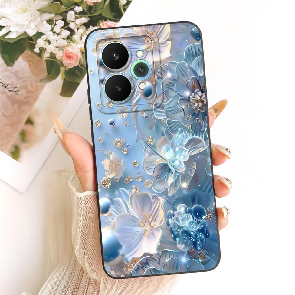 Cover For Realme 15 Pro Casing RMX5101 Silicone Luxury Fashion Flowers Kawaii Cute Painted Shockproof Phone Case