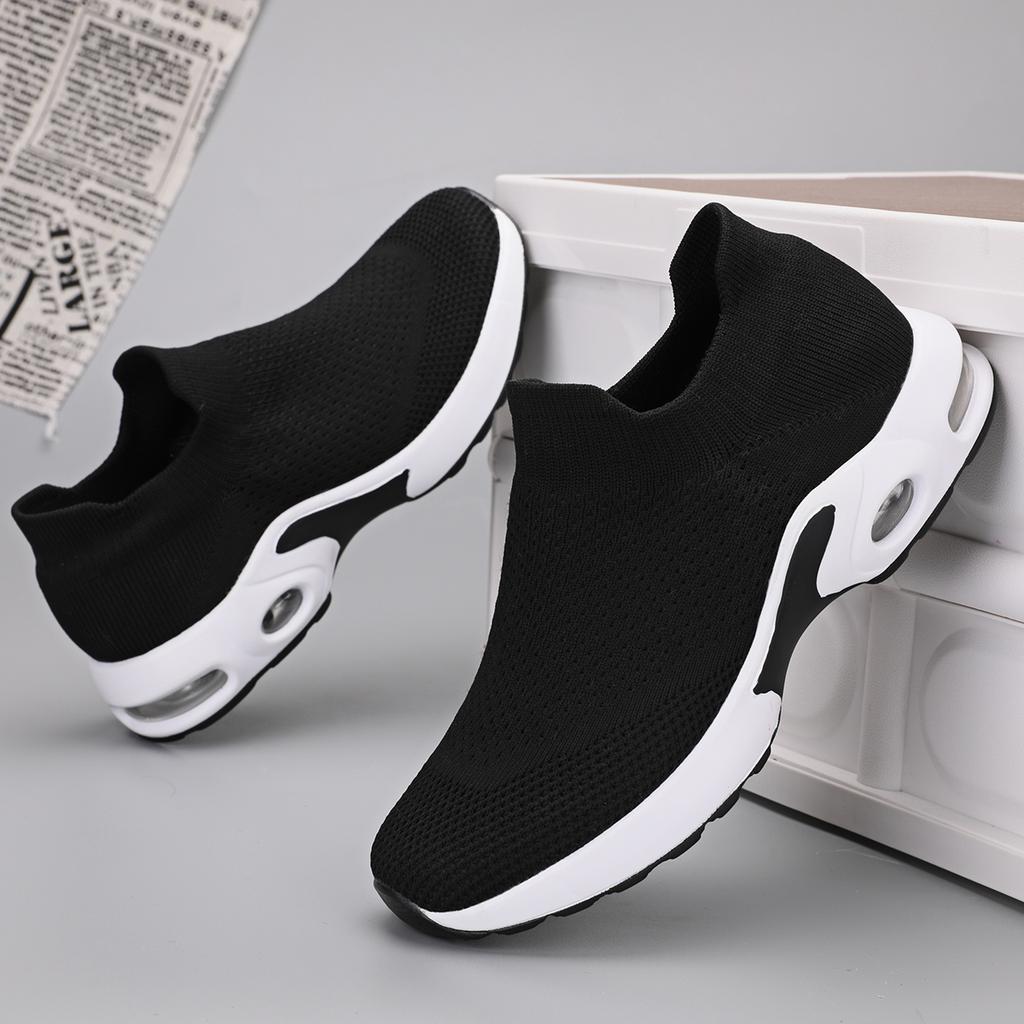 Mesh Sneakers for Women, Single Shoes, Thick Soled, Outdoor, Hiking, Elastic, Breathable, Lazy, Lightweight, Casual Sports Shoes