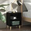 Day and Night - Day and Night Nightstand with Black Solid Wood Legs 40x30x50 Cm