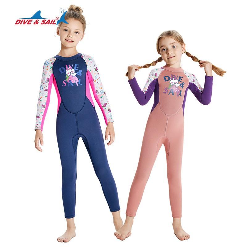 Kids 2.5mm Neoprene Wetsuit Full Body Long Sleeve Snorkeling Swimming Surfing Warm Water Sports