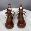 Leather thick-soled snow boots for women, fur integrated wool boots, large cotton shoes for women, winter velvet and thicker
