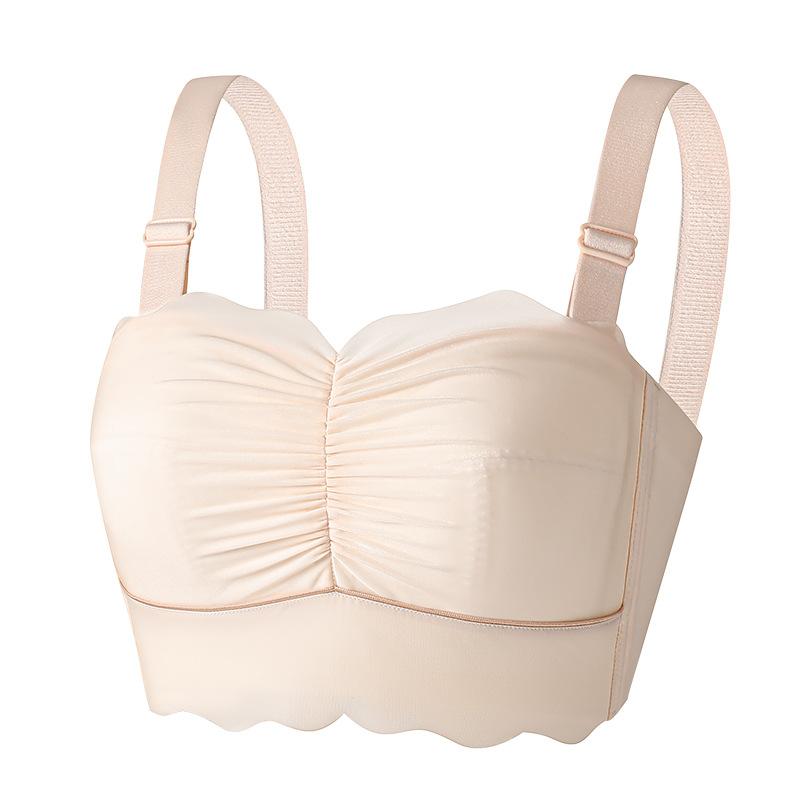 

Нижнее белье больших размеров для женщин, бюстгальтер без бретелей, с противоскользящим покрытием, плотно прилегающий, бюстгальтер для похудения, бюстгальтер пуш-ап 44/100D розовый