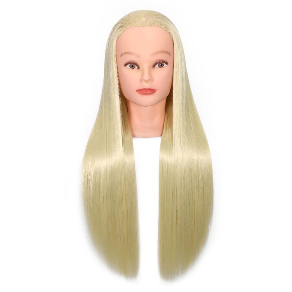 

Head Model Adult Manikin Head Synthetic Hairstyle Manikin Head Long Hair Training Head Unisex золотий