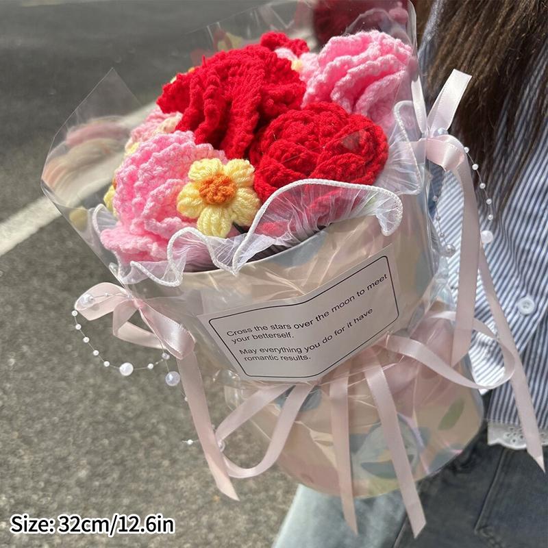 Crochet Flower Bouquet Mother's Day Gift Flowers Handmade Bouquet Wedding Party Decor Guests Gifts Graduation Gifts