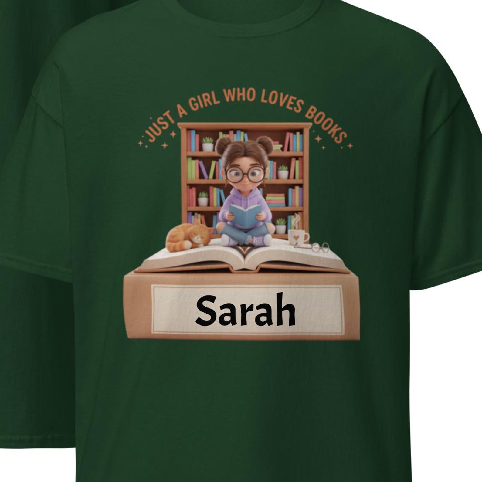 PERSONALISED: Just A Girl Who Loves Books – Cosy Reading T-Shirt XL