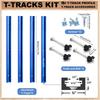 Woodworking 19# T-track Kit and Accessories Aluminum T-tracks Slot Miter Track for Router Table Workbench DIY Crosscut Sled Tool