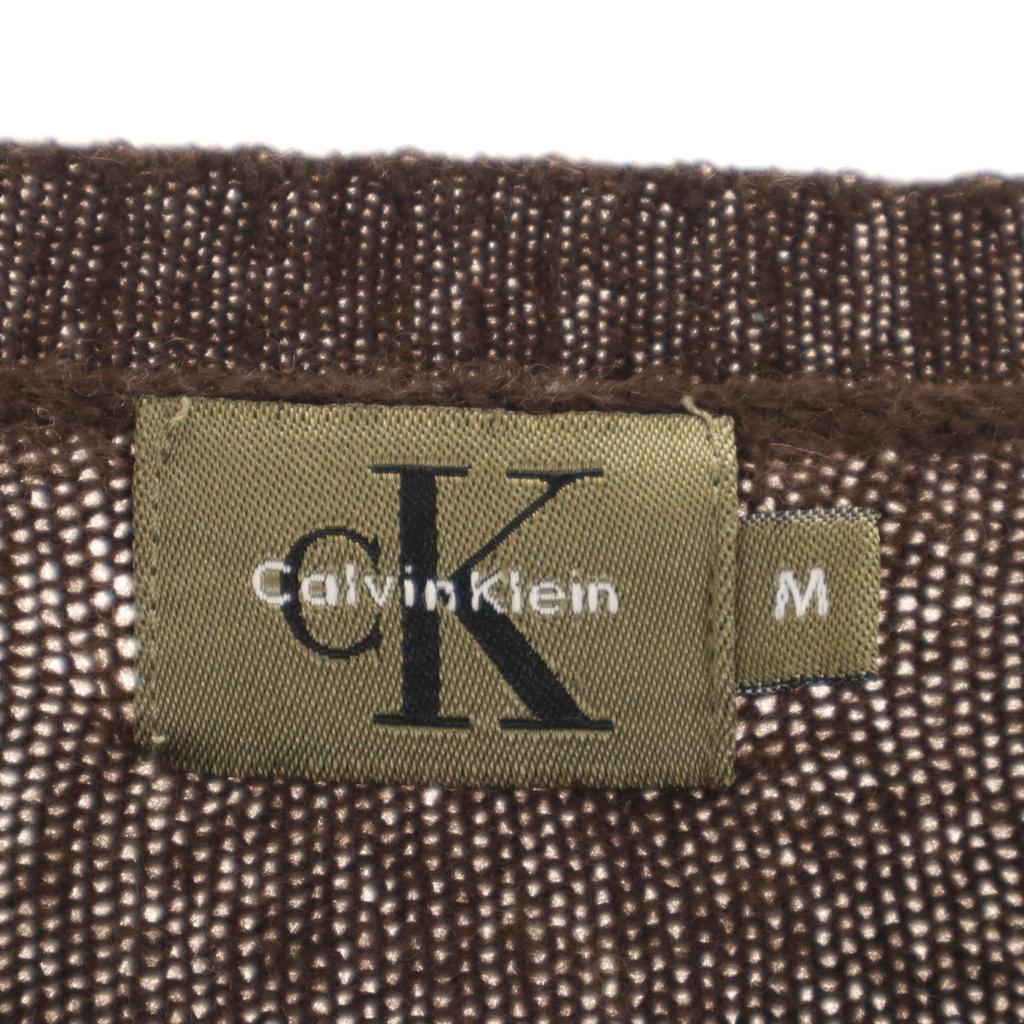 Calvin klein Long sleeve V neck sweater M Brown knit Women Used