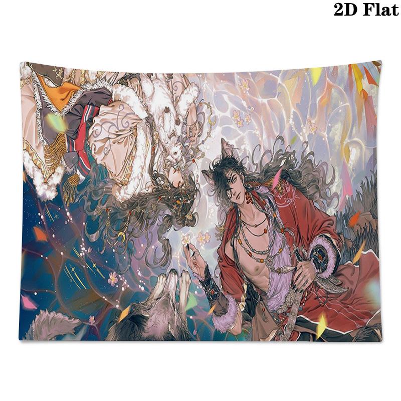 Xie Lian and Hua Cheng Wall Tapestry Aesthetic Wall Hanging Printed Fabric Blanket Decorative Tapestries for Bedroom Living Room Home Decor