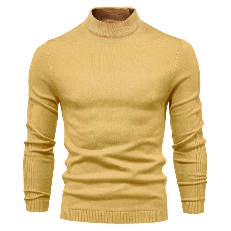 European Chic Men's High-Neck Sweater: Autumn/Winter 2025 Light Luxury Knitwear, High-End Base Layer