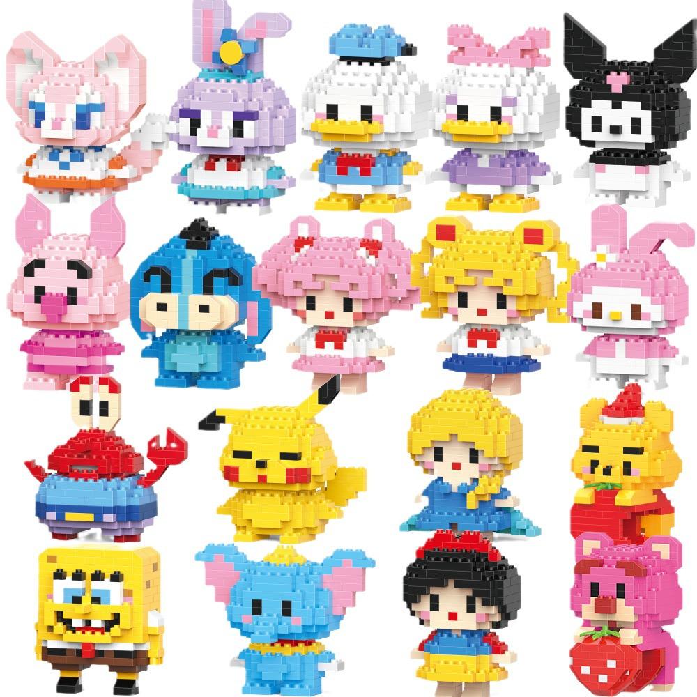 Cartoon Figurine Compatible Lego Bricks: Educational Micro Bricks Assemble Toy for Children