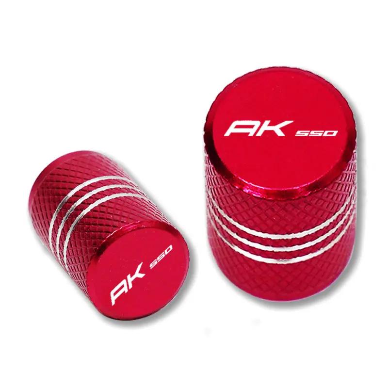 2pcs Motorcycle Parts Logo "AK550" Airtight Covers CNC Aluminum Wheel Tire Valve Stem Caps  For KYMCO AK550 AK 550 2020 2021