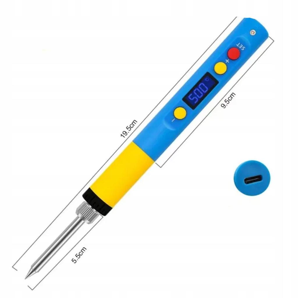 Rosfix Lutownica T65-BC2 Smart Solder Pro – Mobilna z Wyświetlaczem LCD | 65W | 500°C | USB-C | Ceramiczny Element Grzewczy | Auto-Hibernacja