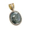 Natural Seraphinite 925 Solid Sterling Silver Jewelry TwoTone Pendant 1.25" m5E66