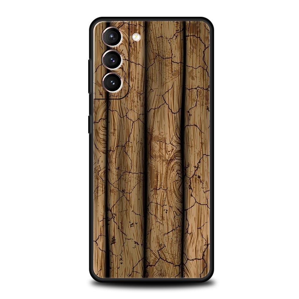 Luxury Vintage Wood Grain Pattern Phone Case for Samsung Galaxy S26 S25 S24 S23 S22 S20 S21 FE Ultra S25 Edge Plus 5G Soft TPU
