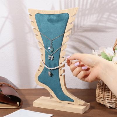 Creative Velvet Wooden Board Holder Storage Jewelry Hanging Stand  Desktop Use