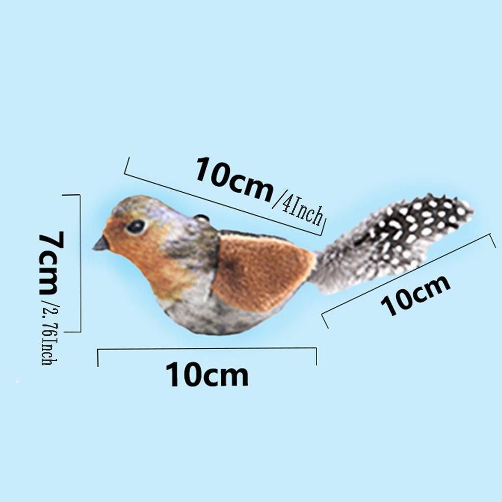 Pet Cat Toys for Indoor Cats Interactive Kitten Toy Realistic Bird Sound Containing Plush and Catnip Materials