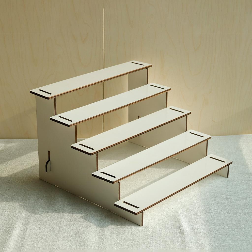 Wood Step Display Stand Hair Clip Bracelet Watche Storage Rack Figure Doll Jewelry Showcase Earrings Rings