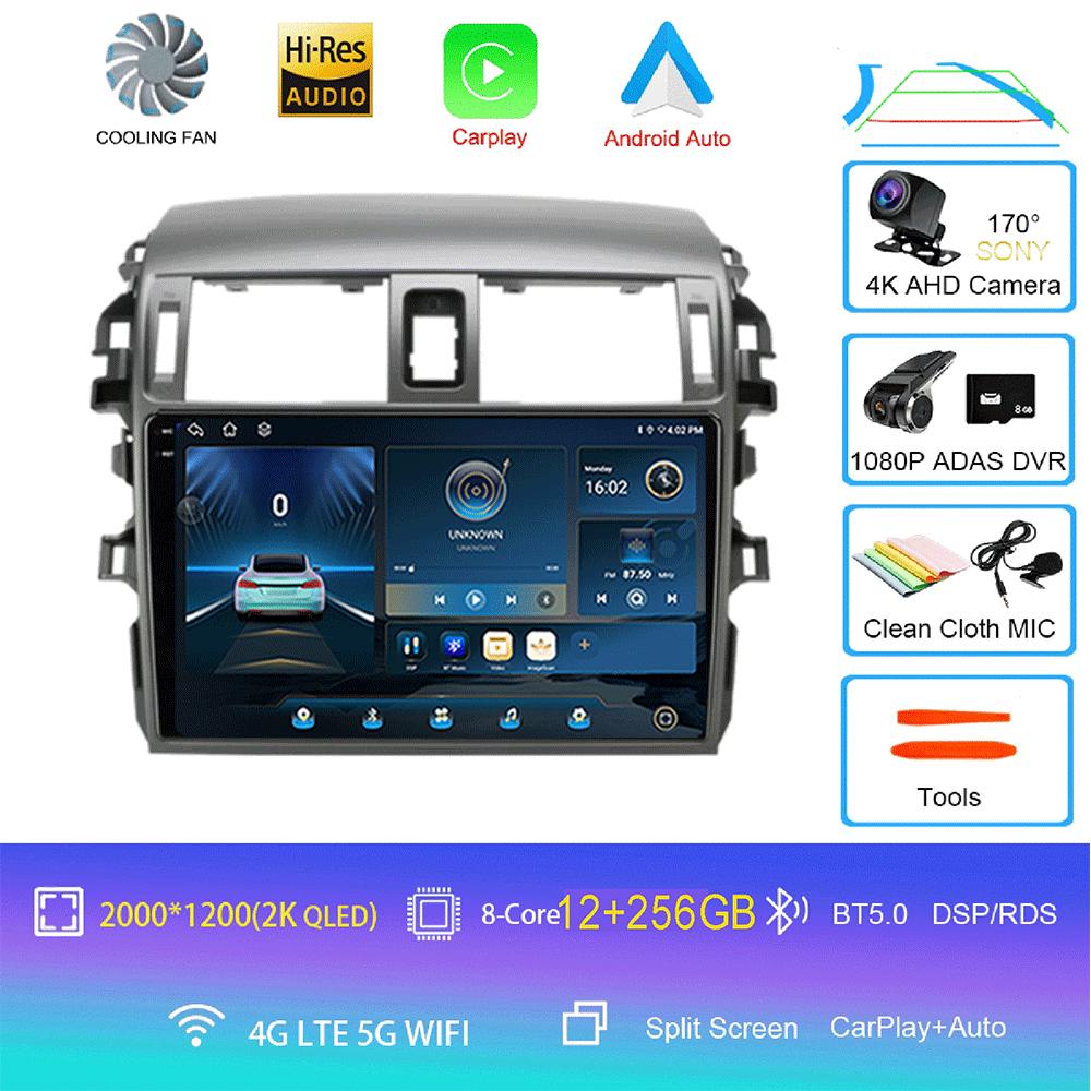 Android 14 Carplay 2din Video Player Car Radio For Toyota Corolla E140/150 2006 - 2013 4G GPS Multimedia Player Stereo