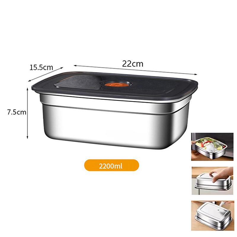 304 Stainless Steel Lunch Box With Lid Sealed Leak-Proof Bento Box Refrigerator Freezer Storage Box Outdoor Camping Lunch Box