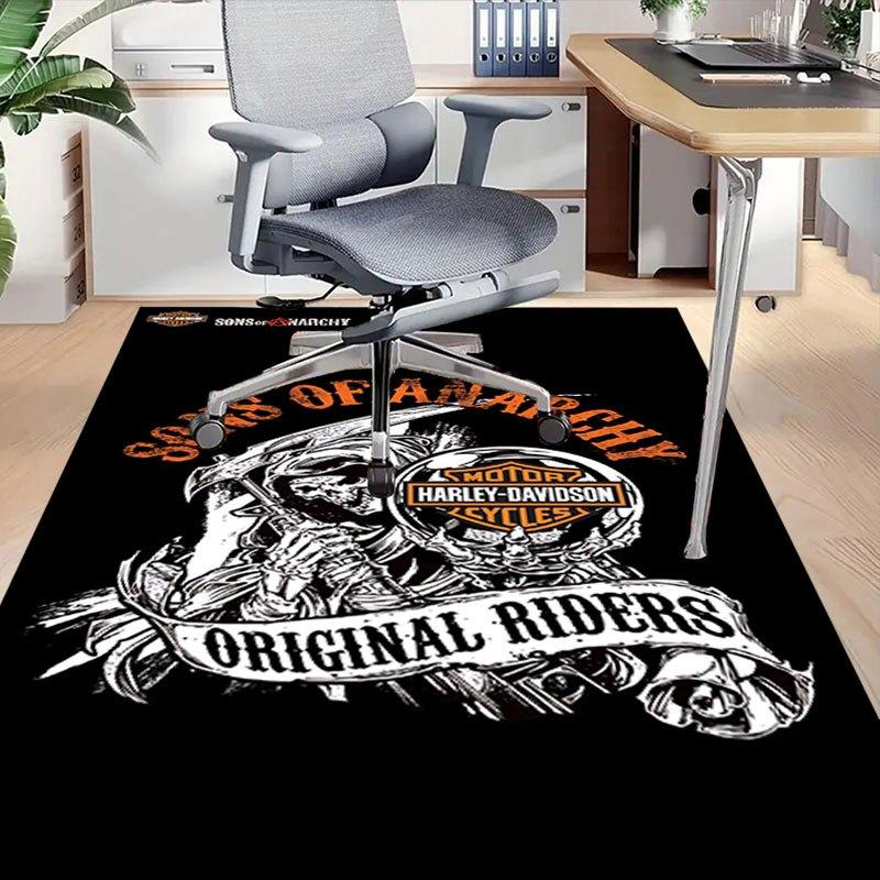 1pc Sons of Anarchy themed Office Carpet Chair Mats - durable polyester rug for home theater, office, dorm room decor - tA47