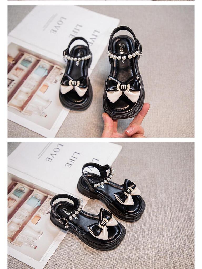 Girls' Bow Summer Sandals 2025: Elegant Korean Style Low-Cut Princess Shoes