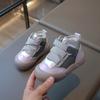 Children's mid-high-top fleece-lined thickened cotton shoes, winter leather sneakers for boys, stylish sports shoes, warm shoes for girls