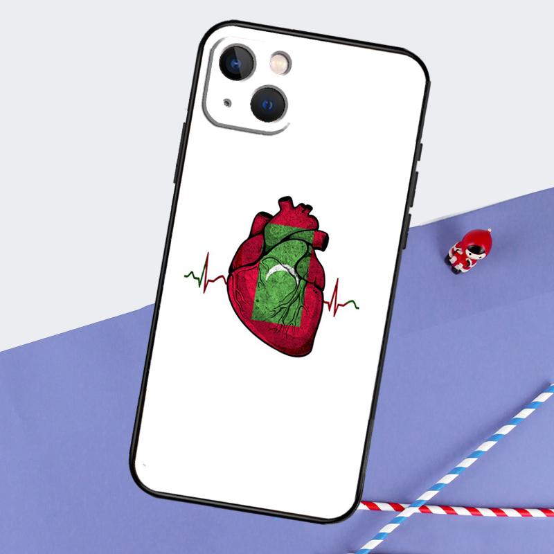 Maldives Flag Phone Case For iPhone 16 15 11 12 13 14 Pro Max Mini XS XR X 7 8 Plus Soft TPU Cover