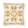 Golden Lion Damask Ornament Pillowcase Printed Cushion Cover Decoration Baroque Throw Pillow Case Cover Home Square 40X40Cm