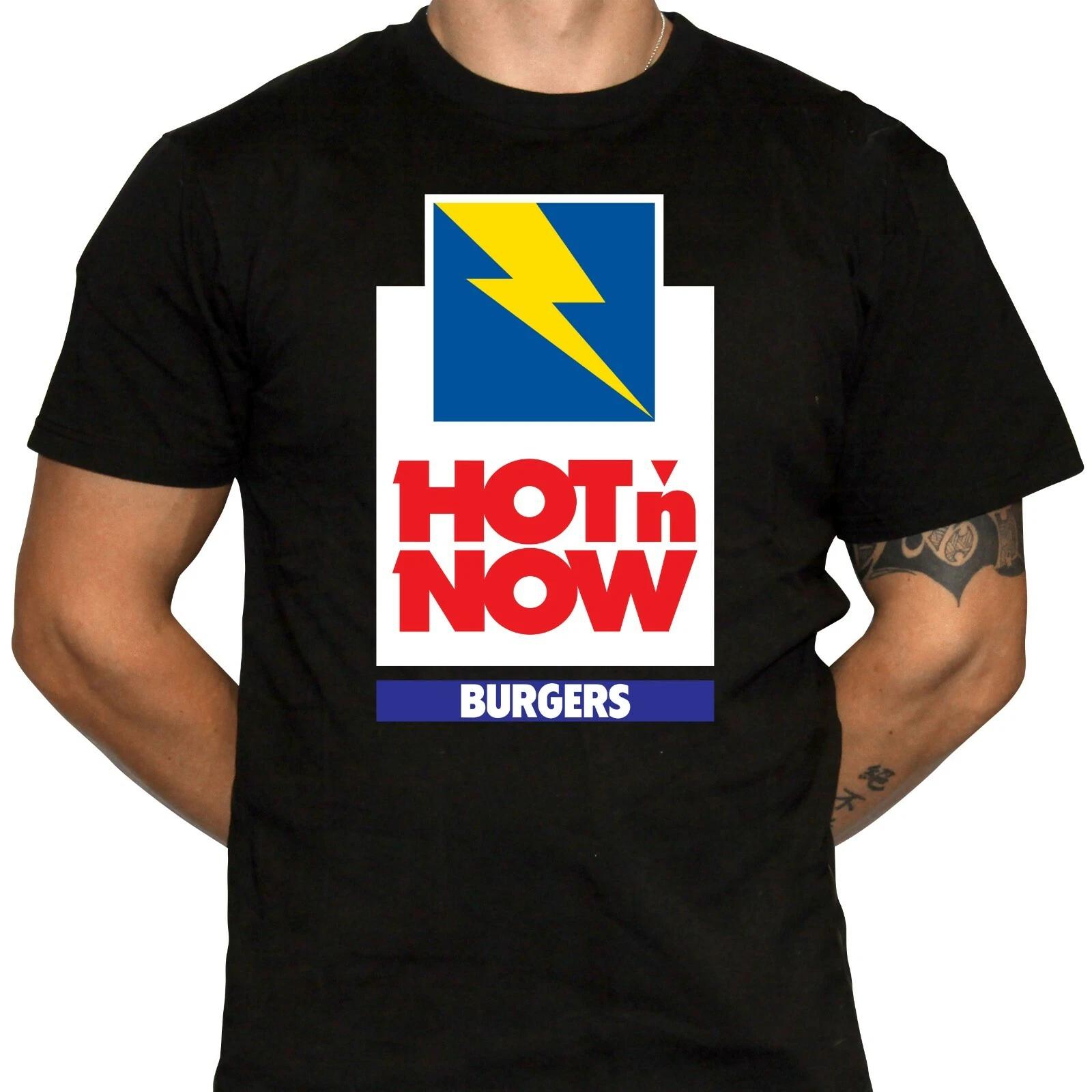 HOT N NOW BURGERS T-Shirt - Defunct Burger Chain - 100% Preshrunk Cotton Shirt XL