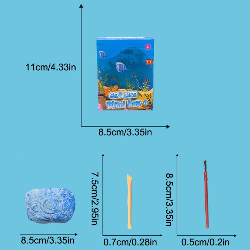 Ocean Animal Gemstone Dig Kit Kid Archaeological Excavation Gemstones Toy Toddler Science Kit Educational Handmade Toys
